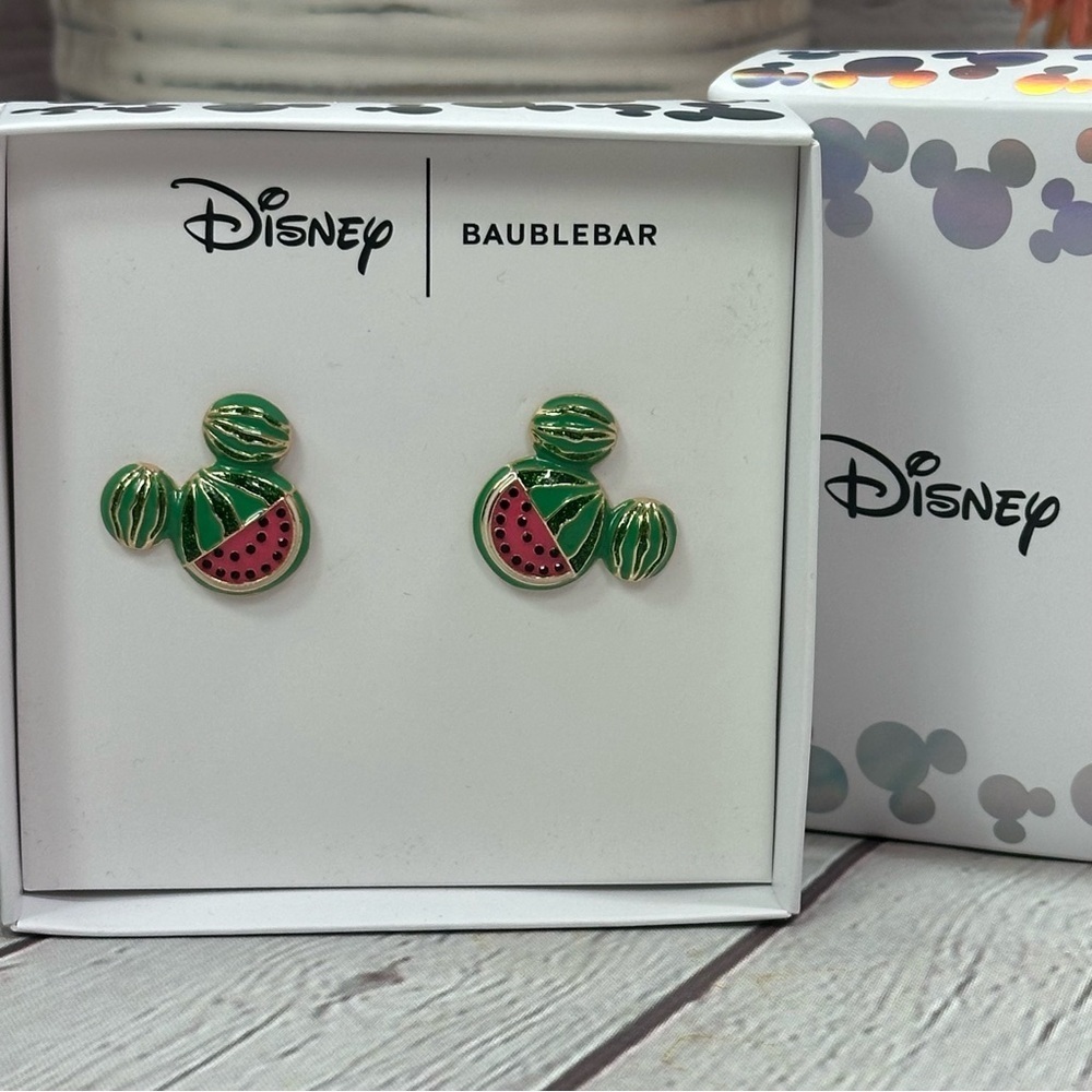 NWT disney BaubleBar Mickey Mouse watermelon stud Earrings summer coquette - Picture 2 of 5